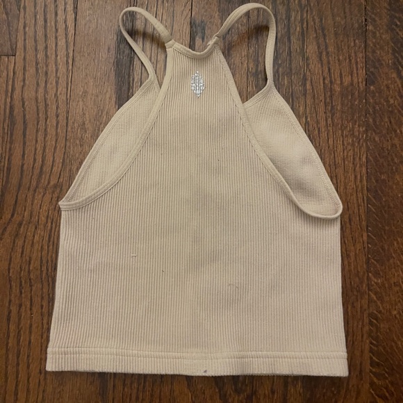 Beige Ribbed Halter Top - Picture 2 of 2